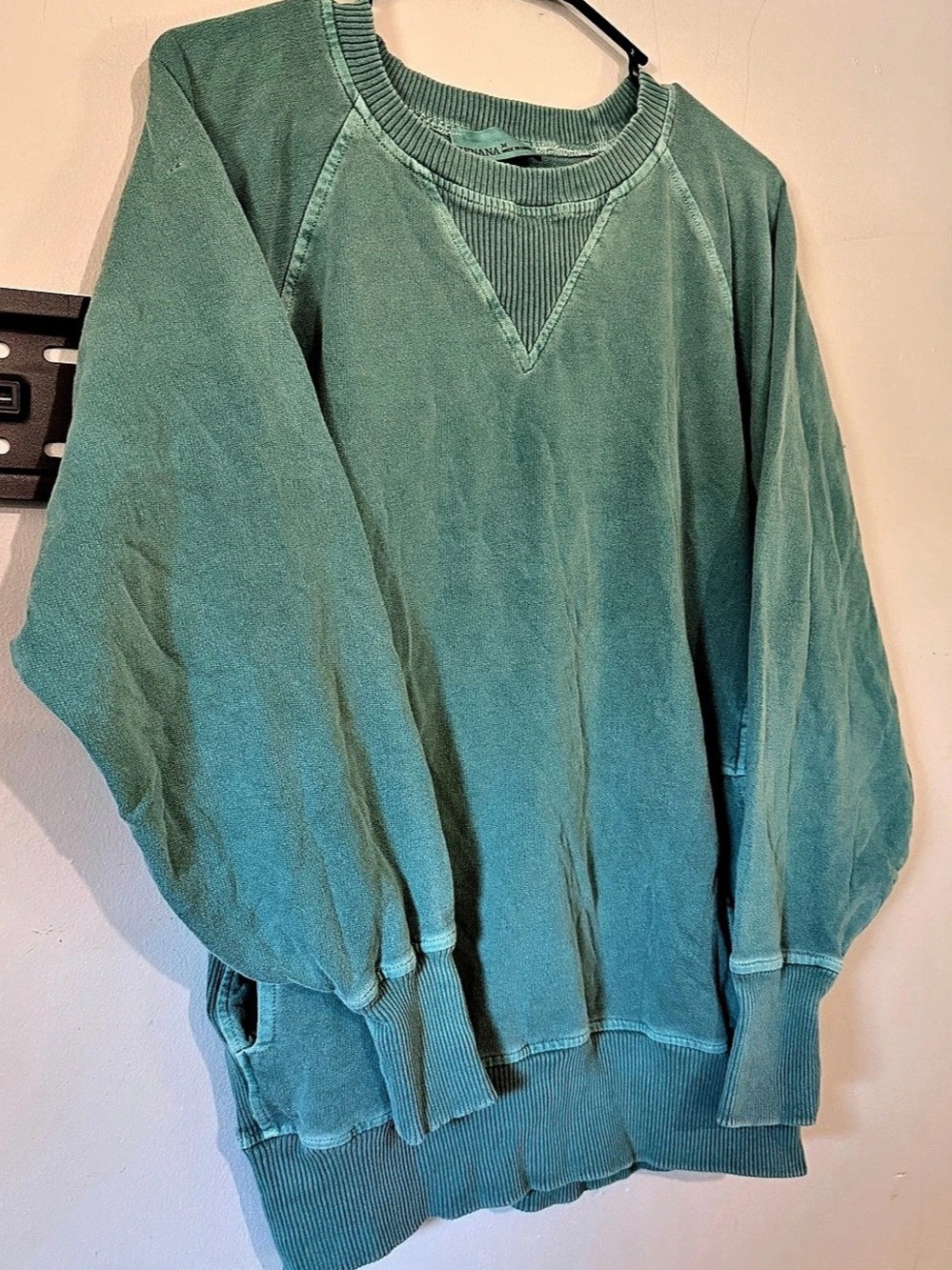 ZENANA Washed French Terry Pullover With Side Pockets Green